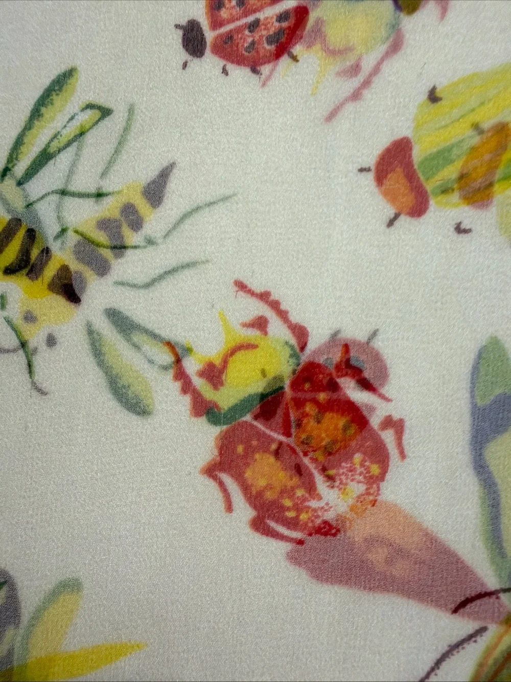 Vintage Lot of 3 Butterfly & Bugs Print Scarves Silk & Polyester 1 New